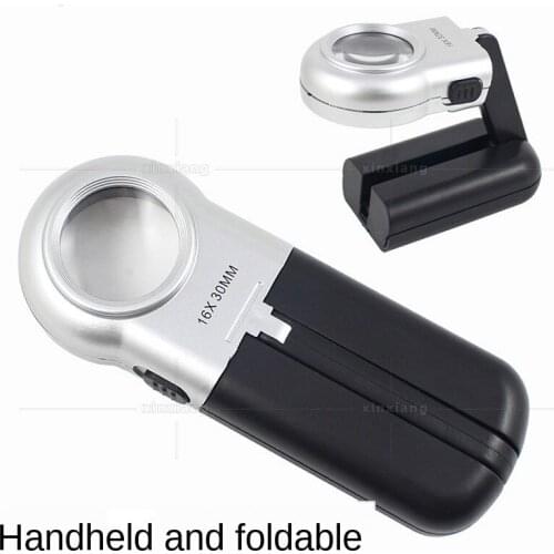 High magnification folding bracket table lamp type multifunctional reading reading LED lamp lighting 16 times magnifying glass