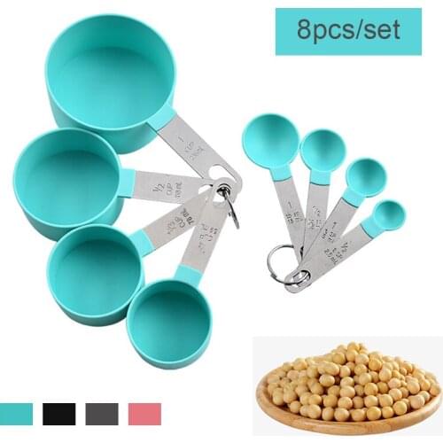 8pcs Multi Purpose Measuring Spoons/Cup PP Backing Accessories Measure Tools Kitchen Gadgets 4 Colors