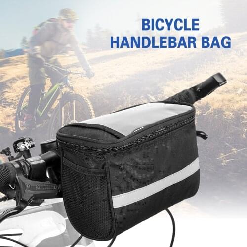 Bicycle Insulated Front Bag Bike Saddle Bag Bike Handlebar Bag Basket Pannier Cooler Bag Reflective Strip Bicycle Accessory