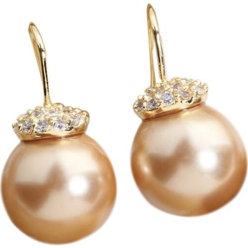 Gift Box 100% Genuine freshwater 9-10mm Pearl Cool For Women Earrings ED0024