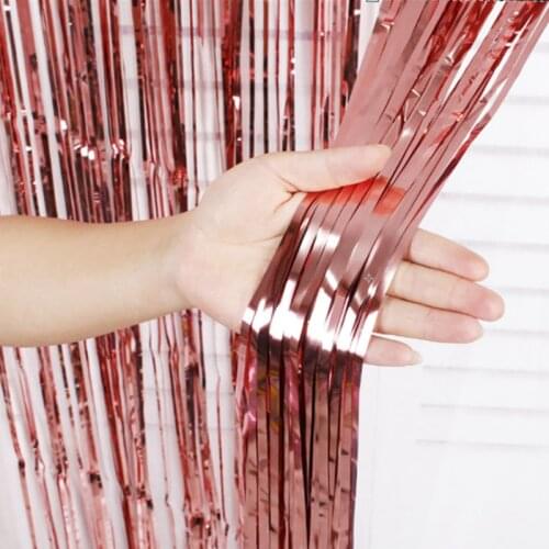 1set 1x2M Birthday Party Decoration Backdrop Foil Tassel Fringe Curtain Kids Adult Photo Booth Baby Shower Wedding Decor Suppli