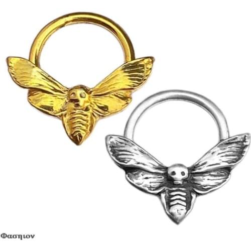 1pcs New Nose Piercing Fake Piercing Pircing Jewelry Moth C Shaped Fake Nose Ring Hoop Septum Rings