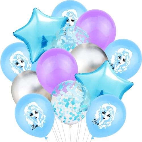 13Pcs Disney Frozen Princess Frozen 2 Elsa Latex Balloon Birthday Girl Kids Toys Party Decoration Supplies