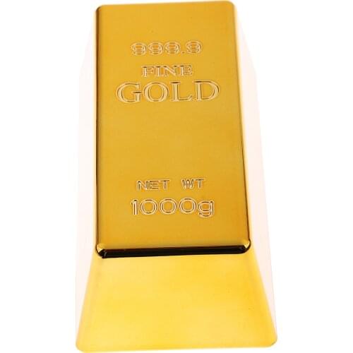2Pieces/Pack Fake Fine GOLD Bullion Bar Paper, Heavy Brass Polished Prop