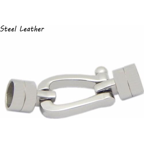 20pcs/lot custom logo hole:5/6mm Stainless Steel Connectors Clasps Leather Cord Connect Clasp Buckle Bracelet Making DIY Jewel