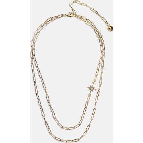 2020 high Quality Wedding jewelry Anise star necklace Elegant double layer link chain north star charm necklaces