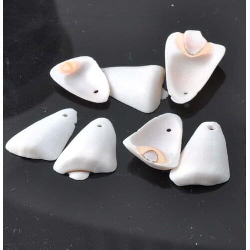 LOVE Triangle Shaped Natural Spiral Shell Concha Loose Beads ONE Hole for Clothing Craft Decoration 30pcs 23-32mm TRS0082