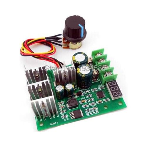 30A DC 6V-60V PWM Motor Speed Control Controller Switch Module Adjust Digital Display Motor Driver + Wire 6V 12v 24v 36v 48v 60V