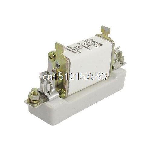 380V 50KA 50A Short Circuit Protection Fuse Link w Ceramic Base RTO-50B
