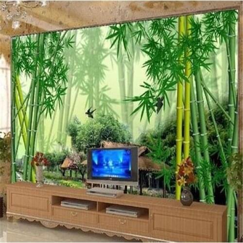 Beibehang 3d stereoscopic bamboo Europe TV backdrop wallpaper living room bedroom papel de parede infantil