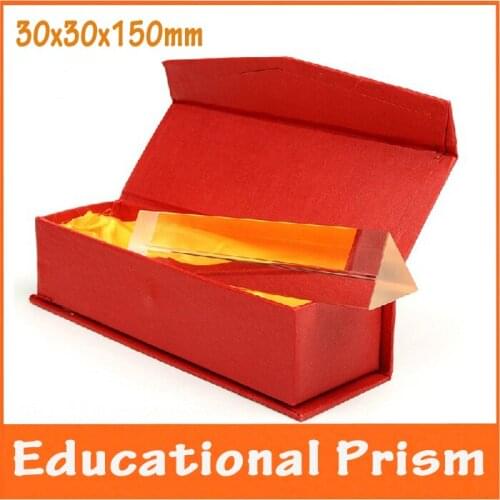 3x3x15cm Educational Physics Optical Glass School Science Experiment Teaching Aids Birthday Gift for Children Triangular Prism