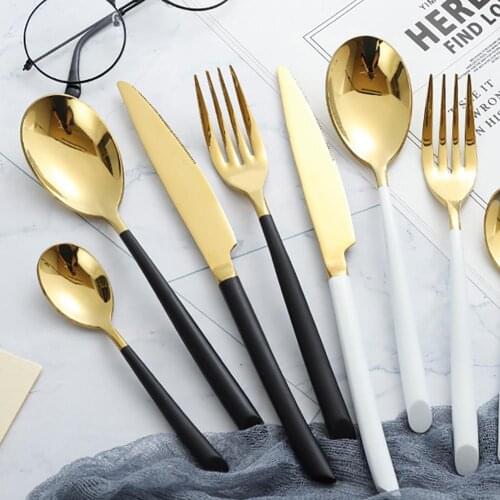 4Pcs Portable Stainless Steel Home Restaurant Knife Fork Spoon Dinnerware Set Fashion