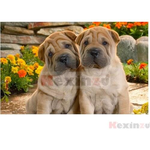 Kexinzu Full 5D DIY Square/Round Drill Diamond Painting "Animal Dog" 3d Diamond Embroidery Cross Stitch Decor Gift Ke23