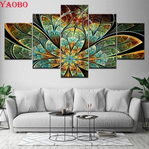 DIY Diamond Painting Abstract Flowers 5D Full Square/Round Drill Diamond Mosaic sale Rhinestone Embroidery Wall Sticker Decor