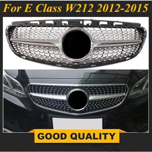 Diamond Grill for Mercedes Benz front bumper grille racing grille E-class W212 E200 E280 E300 E240 2012-2015 sport