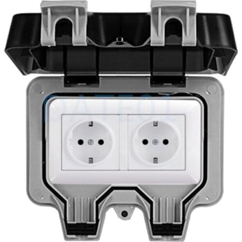Splash-Proof Outdoor Storm-Proof Outlet For Bathroom Wall 16A Oubiao De Type Outdoor Waterproof Outlet