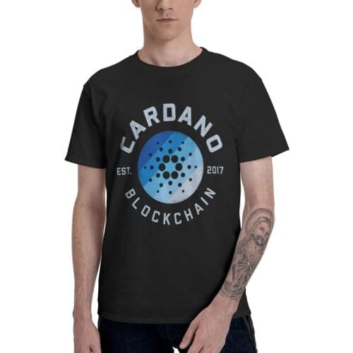 Cardano T Shirt Mens Cotton Printing T-shirts Harajuku Tshirt Short Sleeve ADA Cryptocurrency Crypto Currency Blockchain Tee Top