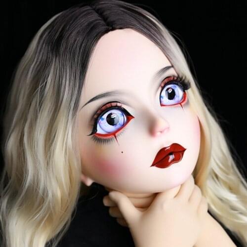 HIDOLLS 02) Handmade Female Girl Silica Resin Half Head Cosplay Japanese Role Play BJD Kigurumi Masks Crossdresser Doll Mask