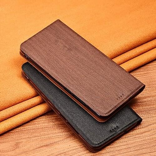 Wood Grain Leather Case for ASUS Zenfone 8 Flip ZS672KS Magnetic Flip Cover Zenfone 8 ZS590KS Protective Cases