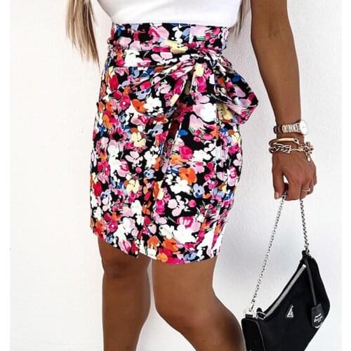 Summer Leopard Mini Skirt Women High Waist Print Boho Party Club Slim Bodycon Casual Wrap Skirt Faldas Jupe Femme Saias