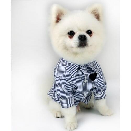 Fashion Pet Dog Red Blue Stripe Shirt Summer Clothes For Small Medium Puppy Dogs Clothing Cat Schnauzer Bulldog Costumes A130