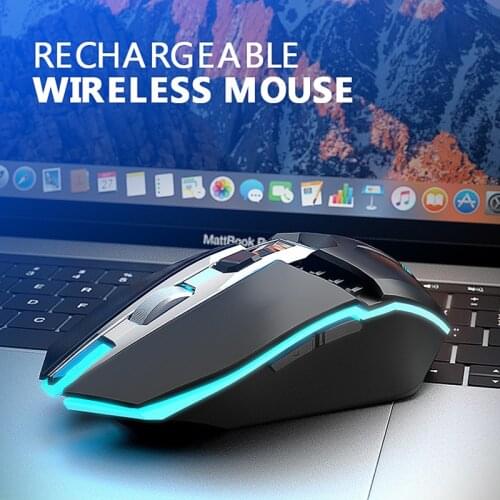 2.4GHZ + Bluetooth 5.0 Wireless Gaming Mouse Breathing Light Work Mice With 1200-2400 Adjustable DPI 6 Button For Laptop Desktop