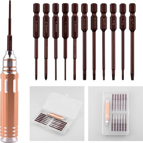 12 in 1 HSS Screwdriver Set Repairing Tools Kit for DJI Phantom 3/4 Professional RC Drone Car Boat Hobby T6 T9 Hex with Box
