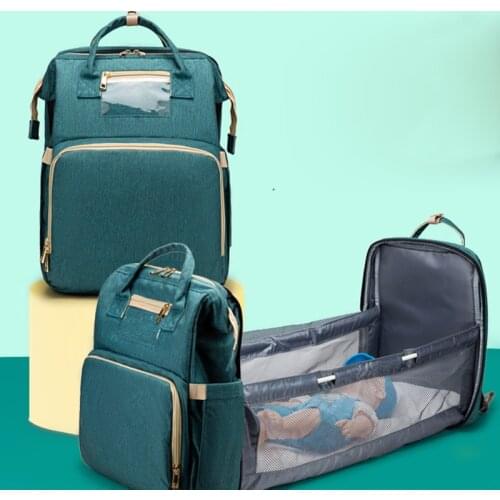 New model portable folding crib mommy bag Multi-functional Mommy bag bed in bed mother and child bag portable backpack