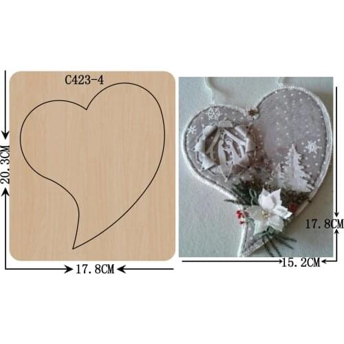 New Love, heart, pendant Wooden Die Scrapbooking C423-4 Cutting Dies Compatible with most die cutting machines