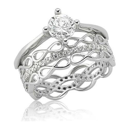 Original silver , Double Sided Infinity Single Stone Ring, Good Quality and Affordable Infinity ,Rings Types
