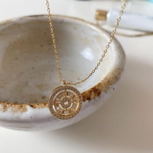 Amaiyllis 925 Sterling Silver Minimalist Zircon Time Static Necklace Beautiful Moment Necklace Fashion Collares Jewelry For Love