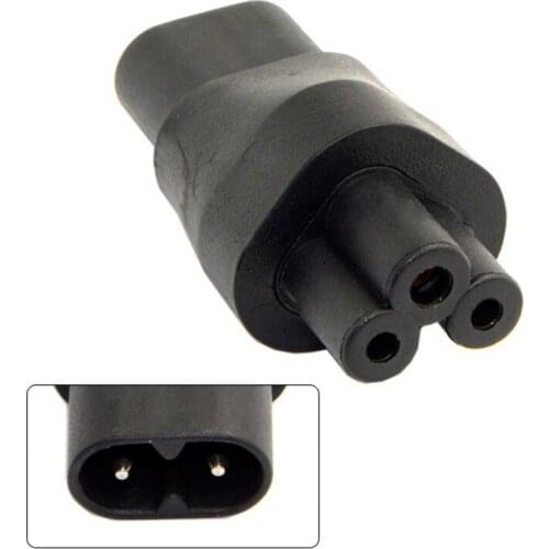 IEC 320 C8 Plug to C5 Receptacle Cloverleaf Power Supply Mains Adapter Convertor