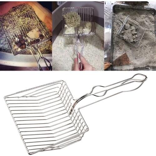 Durable metal pet cat litter Pet Shovel Stainless Steel Pet Cat Litter Scoop Heavy Duty Kitten Dog Poop Sand Clean Scooper