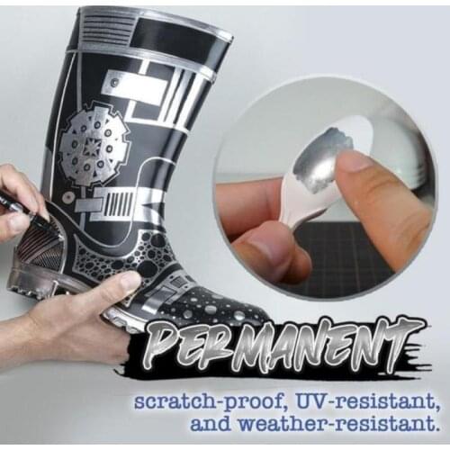 Silver Art Liquid Mirror Chrome Marker Pen Soomth Writing For On Any Surface Metal, Glass