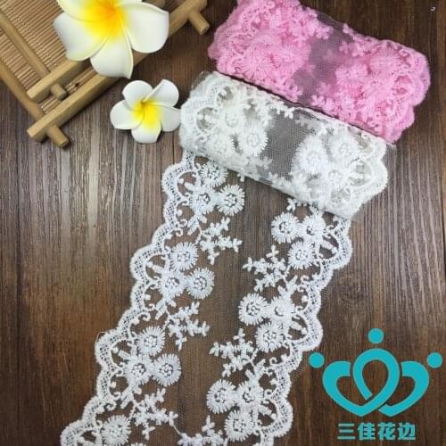 Mesh Cotton Bilateral Flower DIY Bow Accessories Embroidery Mesh Lace