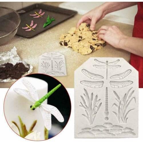 3d Dragonfly Silicone Molds Fondant Craft Flowers Molds Cake Candy Chocolate Decorating Tools Grass Fondant Baking Tools