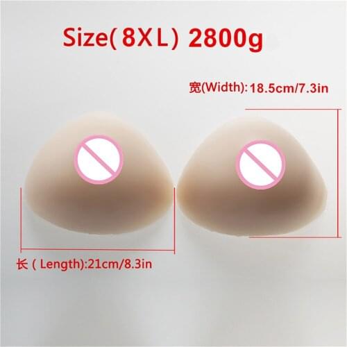 2800g/pair Triangle Silicone Fake Boobs Breast Forms Artificial Boobs For TV/TS Drag Queen Shemale Transgender Boobs Enhancer