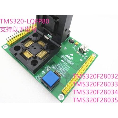 TMS320-LQFP80 TMS320F28032 TMS320F28033 TMS320F28034 TMS320F28035 IC Burning seat Adapter testing seat Test Socket test bench