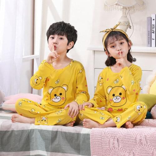 Spring Autumn Children Pajamas Sets Long Sleeve Cartoon Kids Homewear Suit Girl Clothing Childrens Pyjama Boy Home Clothes Wear