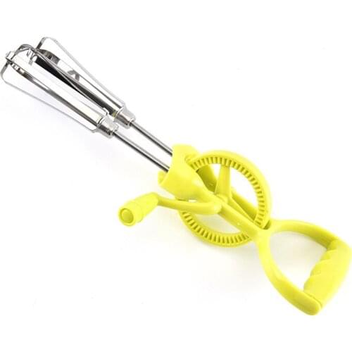 Stainless Steel Rotary Hand Whip Whisk Mixer Egg Beater Dual Purpose Plastic Mixer Kitchen Cooking Tool