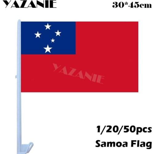 YAZANIE 30*45cm 1/20/50pcs Samoa Window Car Flags and Banners National Custom Made Design Feather Country Flag Beach Banner
