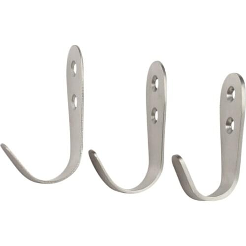1Pc Stainless Steel Hooks Durable Practical Brushed Kitchen Hook Clothes Hooks Coat And Hat Hanger Towel Hanger 1.5/2/3mm-Thick