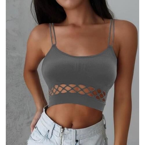 2021 Crop Top Sexy Suspenders Tops Women New Fashion Bustier Sleeveless Vest Sling Tank Top Back Sling Gilet майка женская