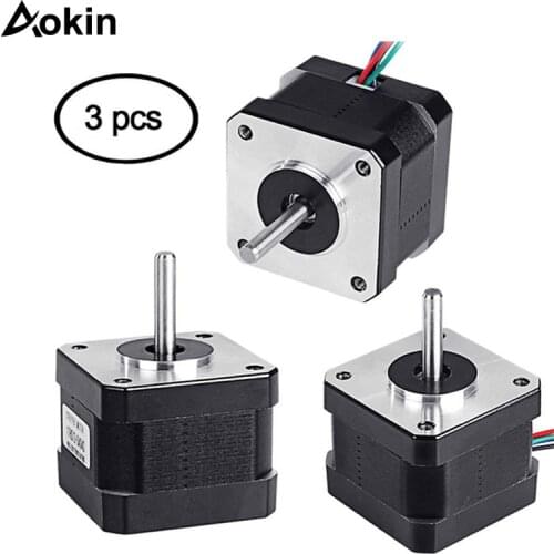 3pcs/lot Stepper Motor 3D Printer 1.5A 0.32Nm(45oz-in) 2Phase 1.8 Degree Step Motor 34.3mm(1.35in.) Smooth Stepping Motor CNC