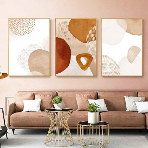 Nordic Beige Fluid Art Prints Abstract Stone Shape Wall Art Canvas Poster And Print For Living Room Modern Home Decoration