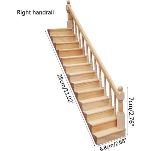 1:12 Doll House Accessories Dollhouse Mini Decoration Scene Plain Handrail Staircase Model 54DF