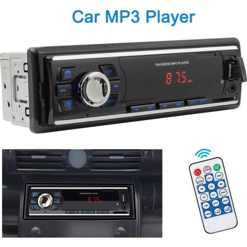 Blue Backlight 12V Auto Accessories With Remote Control 12 Pin 1 Din FM AUX TF USB BT Support Car MP3 Player Radio Audio