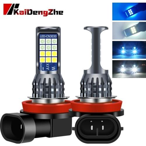 White&Ice Blue Integrated Led Fog lights Car H8 H11 H9 led 3030 24SMD Fog Lamp Daytime Running Light Bulb Turning Parking Bulb