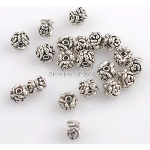 Free Shipping Wholesale Spacer Alloy&Metal Antique Silver Beads Jewelry making supplies 7.5x5.5mm,50Pcs,YTC0157