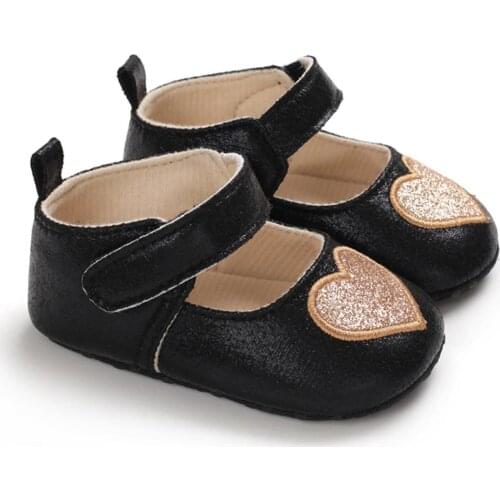Cute Baby Girls Heart-Shaped Anti-Slip Princess Toddler Soft Soled First Walkers 0-18M 2021